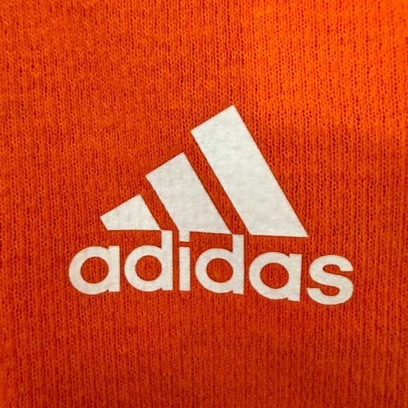 NWT Adidas Men’s Orange Quarter Zip Pullover Long Sleeve Sweatshirt LT - Picture 4 of 8